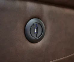 Wellsley Leather Power Reclining Console Loveseat -Broyhill Shop 810469258 810469259 2 2