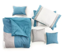 Vittorio Teal & Gray Comforter Set -Broyhill Shop 810485246 810485247 4