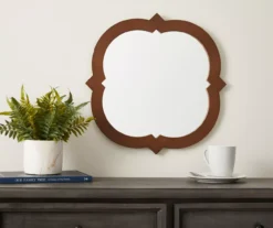Brown Wooden Wall Mirror -Broyhill Shop 810513688 2