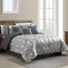 Broyhill Aslan Charcoal & Silver Jacquard 8-Piece Comforter Set