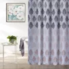 Pink, Gray & Black Medallion Fabric Shower Curtain