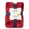 Deep Red Plaid Velvet Plush Queen/King Blanket