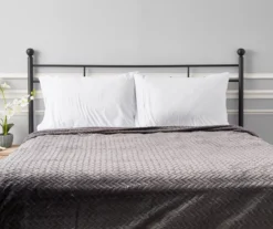 Atmosphere Gray Zigzag-Embossed Velvet King Blanket -Broyhill Shop 810531014 4