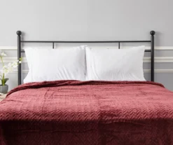 Tawny Port Jacquard Supreme Velvet King Blanket -Broyhill Shop 810531016 4