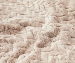 Tan Jacquard Supreme Velvet King Blanket -Broyhill Shop 810531017 810617578 4