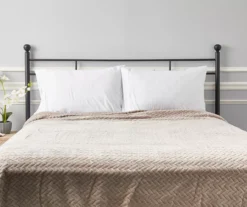 Tan Zigzag-Embossed Velvet King Blanket -Broyhill Shop 810531017 810617578 5 1