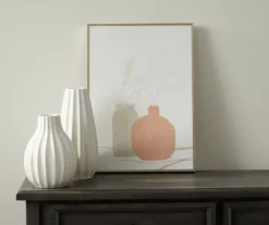 Pink & Gray Potted Plants Framed Canvas -Broyhill Shop 810540305 2