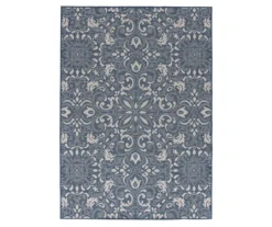 Broyhill Sandpointe Cobalt & Ecru Damask Outdoor Area Rug -Broyhill Shop 810546507 810546506 810546505 810546504 810546503 1
