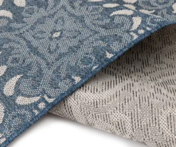 Broyhill Sandpointe Cobalt & Ecru Damask Outdoor Area Rug -Broyhill Shop 810546507 810546506 810546505 810546504 810546503 5