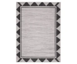 Broyhill Gray & Black Geometric Border Indoor/Outdoor Area Rug 6 Broyhill Gray & Black Geometric Border Indoor/Outdoor Area Rug -Broyhill Shop 810547881 2
