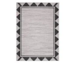 Broyhill Gray & Black Geometric Border Outdoor Area Rug -Broyhill Shop 810547883 810547882 810547881 1