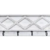 Whitewash Diamond Lattice Wall Plaque With Hooks