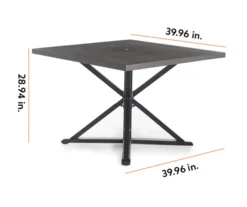 Autumn Cove Brown Wood Look Square Steel Patio Dining Table -Broyhill Shop 810553658 99 1 1