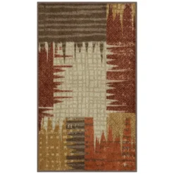Broyhill Brown & Red Abstract Patchwork Accent Rug -Broyhill Shop 810557489 1