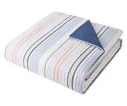 Broyhil Blue & Coral Stripe Comforter Set -Broyhill Shop 810558692 3