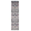 Clifton Rust & Navy Intricate Floral Runner Rug, (2' X 7')