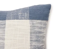 Linden Navy & Cream Buffalo Plaid Square Throw Pillow -Broyhill Shop 810565459 1