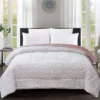 Broyhill Pink Geometric Texture Faux Fur Comforter