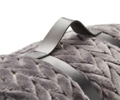 Charcoal Chevron Embossed Velvet Queen Blanket -Broyhill Shop 810573788 810573789 3