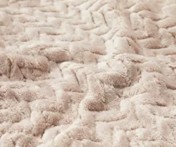 Tan Chevron Embossed Velvet King Blanket -Broyhill Shop 810573799 810573801 2 1