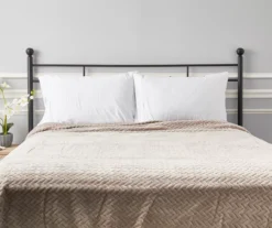 Tan Chevron Embossed Velvet King Blanket -Broyhill Shop 810573799 810573801 4 1