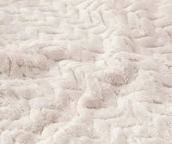 Broyhill Whisper White Chevron Embossed Velvet Blanket -Broyhill Shop 810573800 810573798 810617576 3
