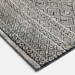 Colin Dark Blue & Whitecap Geometric Area Rug, (5' X 7') -Broyhill Shop 810586497 810586493 810586501 3