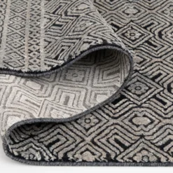 Colin Dark Blue & Whitecap Geometric Area Rug, (5' X 7') -Broyhill Shop 810586497 810586493 810586501 5