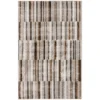 Bay Village Greige & Putty Block Stripe Area Rug, (6' X 9')