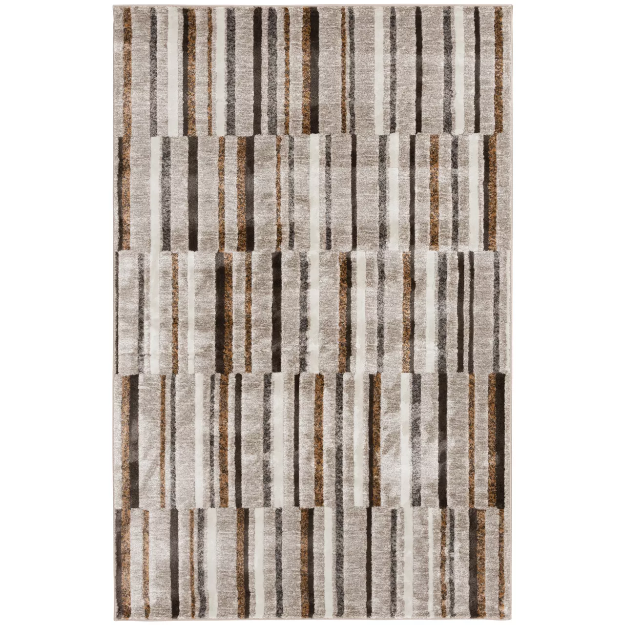 Bay Village Greige & Putty Block Stripe Area Rug, (6' X 9') 1 Bay Village Greige & Putty Block Stripe Area Rug, (6' X 9')
