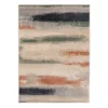 Hadlee Sand, Coral & Green Abstract Area Rug, (6' X 9')