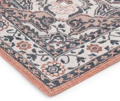 Braiden Orange & Navy Floral Medallion Outdoor Area Rug, (8' X 10') -Broyhill Shop 810587368 810587369 810587370 3 1