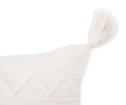 White Tamara Stripe Tassel-Accent Throw Pillow -Broyhill Shop 810590725 2 A8