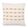 White & Tan Panna Stripe Throw Pillow