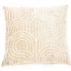 New Beginnings Brown Rice & White Loop Chenille Square Throw Pillow