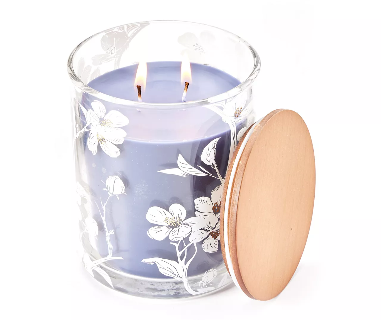 Salted Sage & Moss 2-Wick Floral Glass Candle, 16 Oz. 2 Salted Sage & Moss 2-Wick Floral Glass Candle, 16 Oz. - Image 2