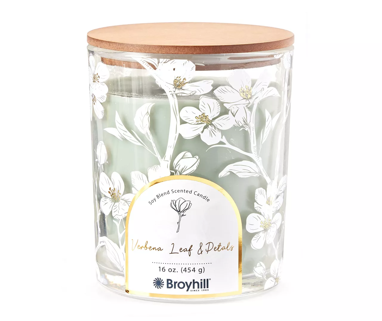 Verbena Leaf & Petals 2-Wick Floral Glass Candle, 16 Oz. 1 Verbena Leaf & Petals 2-Wick Floral Glass Candle, 16 Oz.