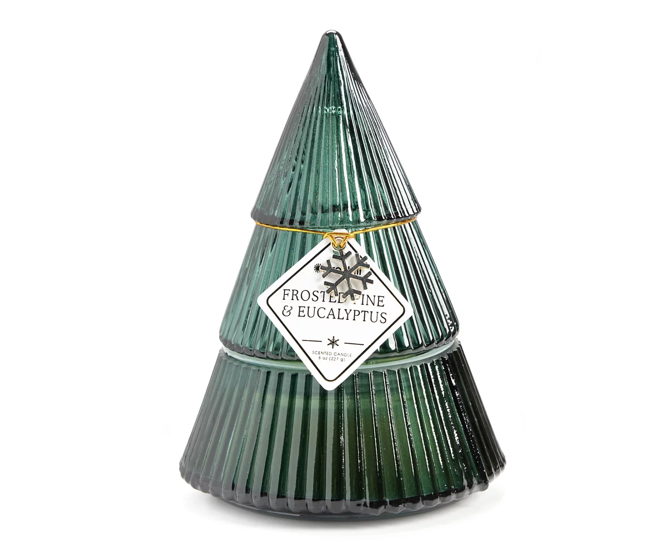 Festive Gathering Frosted Pine & Eucalyptus Glass Tree Candle, 8 Oz. 1 Festive Gathering Frosted Pine & Eucalyptus Glass Tree Candle, 8 Oz.