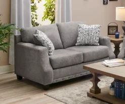 Alexandria Gray Chenille Loveseat -Broyhill Shop 810616680 B0 1