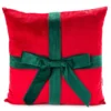 Festive Gathering Red Gift Bow Throw Pillow