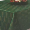 Broyhill Festive Gathering Green & Gold Trees Fabric Tablecloth