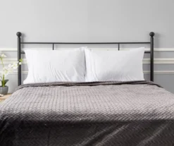 Atmosphere Gray Zigzag-Embossed Velvet Queen Blanket -Broyhill Shop 810617179 810530980 4