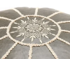 Moroccan Vegan Leather Pouf -Broyhill Shop 810617353 A8