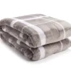 Gray & White Plaid Twin/Full Velvet Plush Blanket