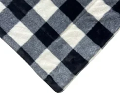 Black & White Buffalo Check Faux Fur Full/Queen Comforter -Broyhill Shop 810617563 810617564 A8 3 1