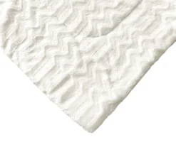 White Chevron Stripe Faux Fur Full/Queen Comforter 10 White Chevron Stripe Faux Fur Full/Queen Comforter -Broyhill Shop 810617569 810617570 A8 3