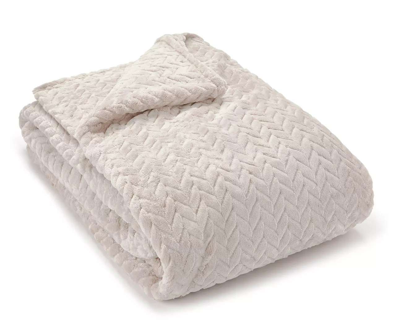Whisper White Zigzag-Embossed Velvet Queen Blanket 2 Whisper White Zigzag-Embossed Velvet Queen Blanket - Image 2