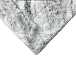 Gray Marble Print Faux Fur Full/Queen Comforter -Broyhill Shop 810617619 810617562 A8 3