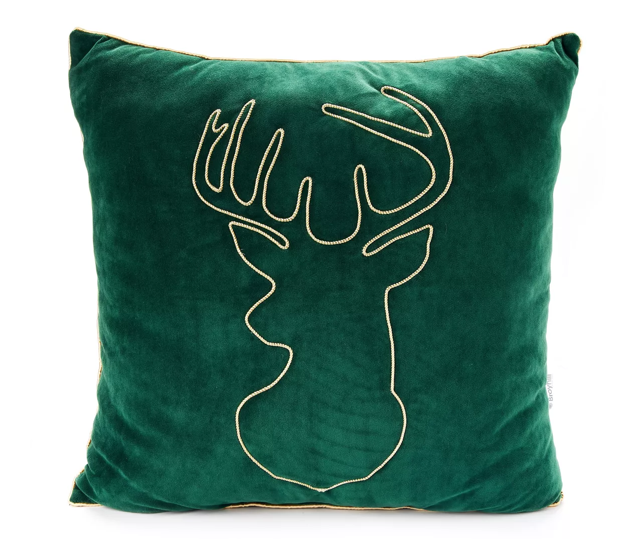 Festive Gathering Green Deer Linework Throw Pillow 1 Festive Gathering Green Deer Linework Throw Pillow